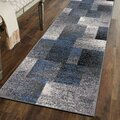 World Rug Gallery Modern Distressed Boxes 2' x 3' Blue 956BLUE2X3